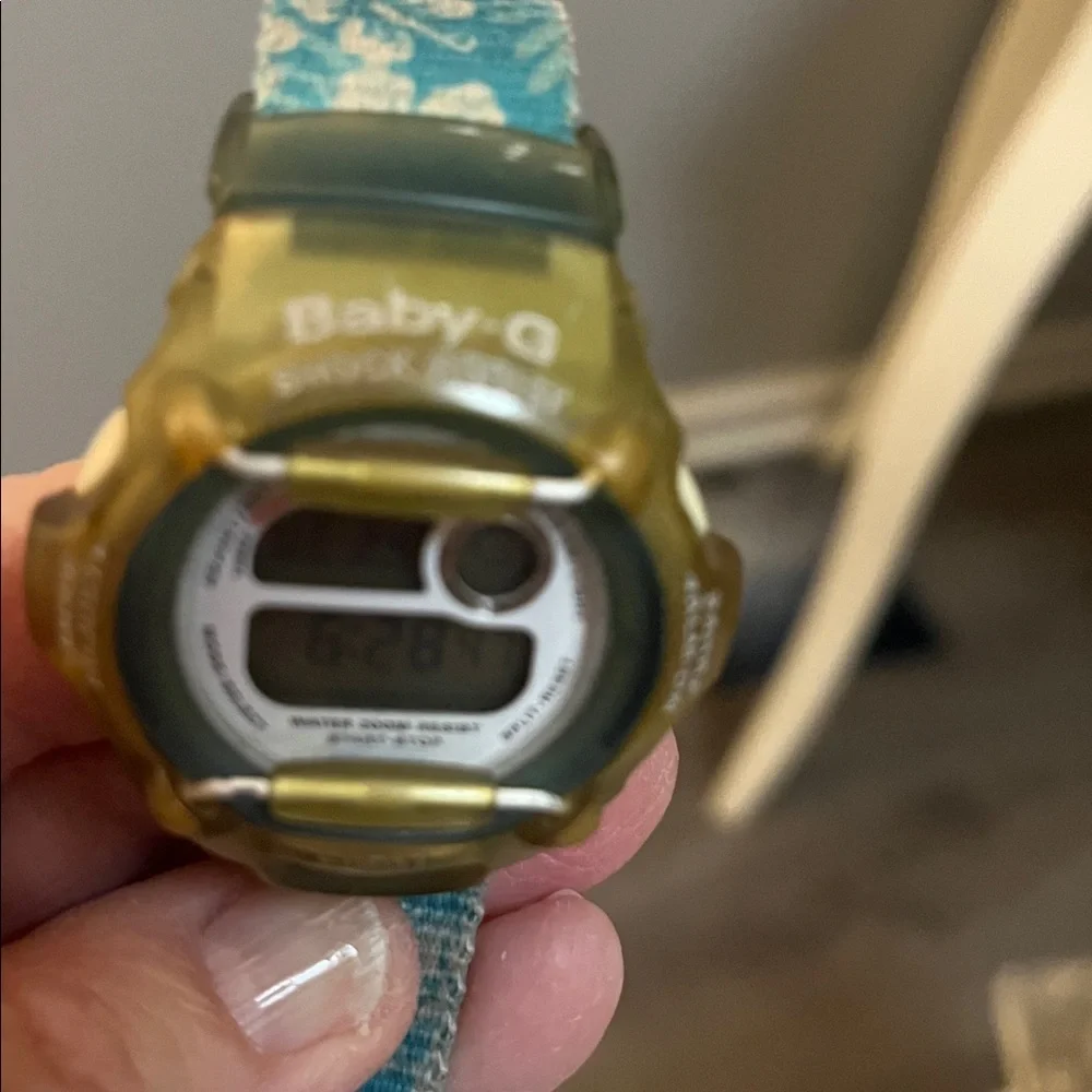 Casio Teal and Gold Digital Smartwatch